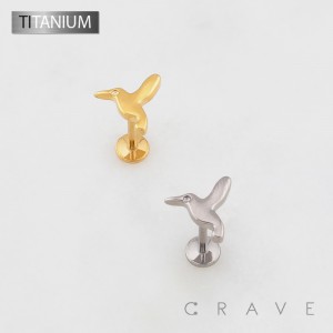 3D HUMMINGBIRD TOP THREADLESS PUSH IN ASTM F136 IMPLANT GRADE TITANIUM LABRET SET